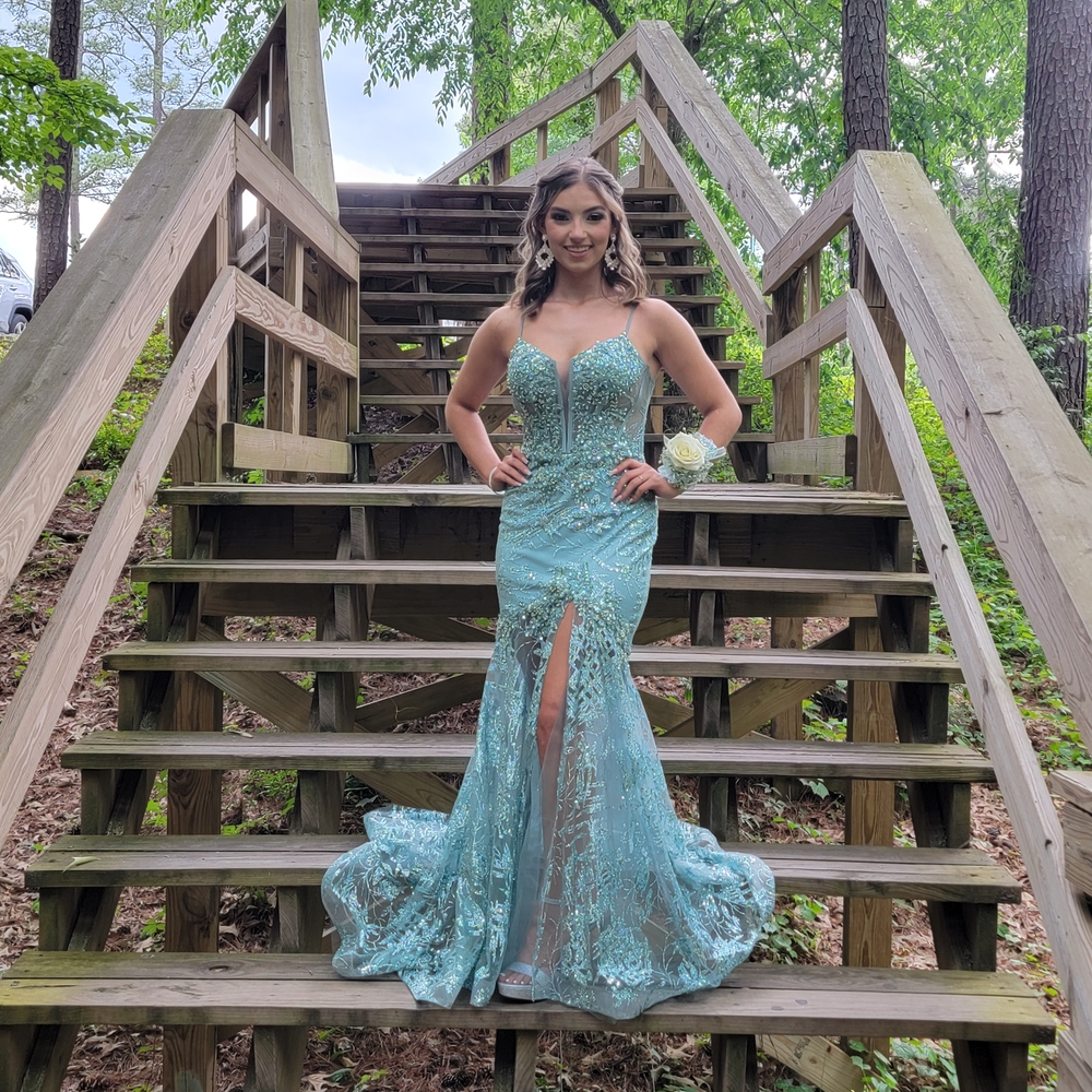 Mint Green Gown with Sparkles